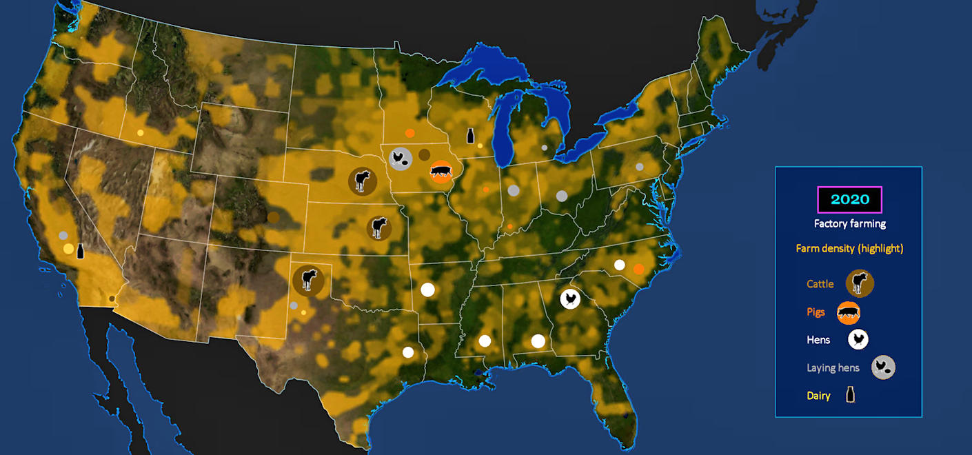 Factory farms, 2020 map